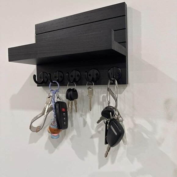 NEW 9.8”W x 6.7”H x 4.2”D Decorative Key and Mail Holder with Shelf Has Large